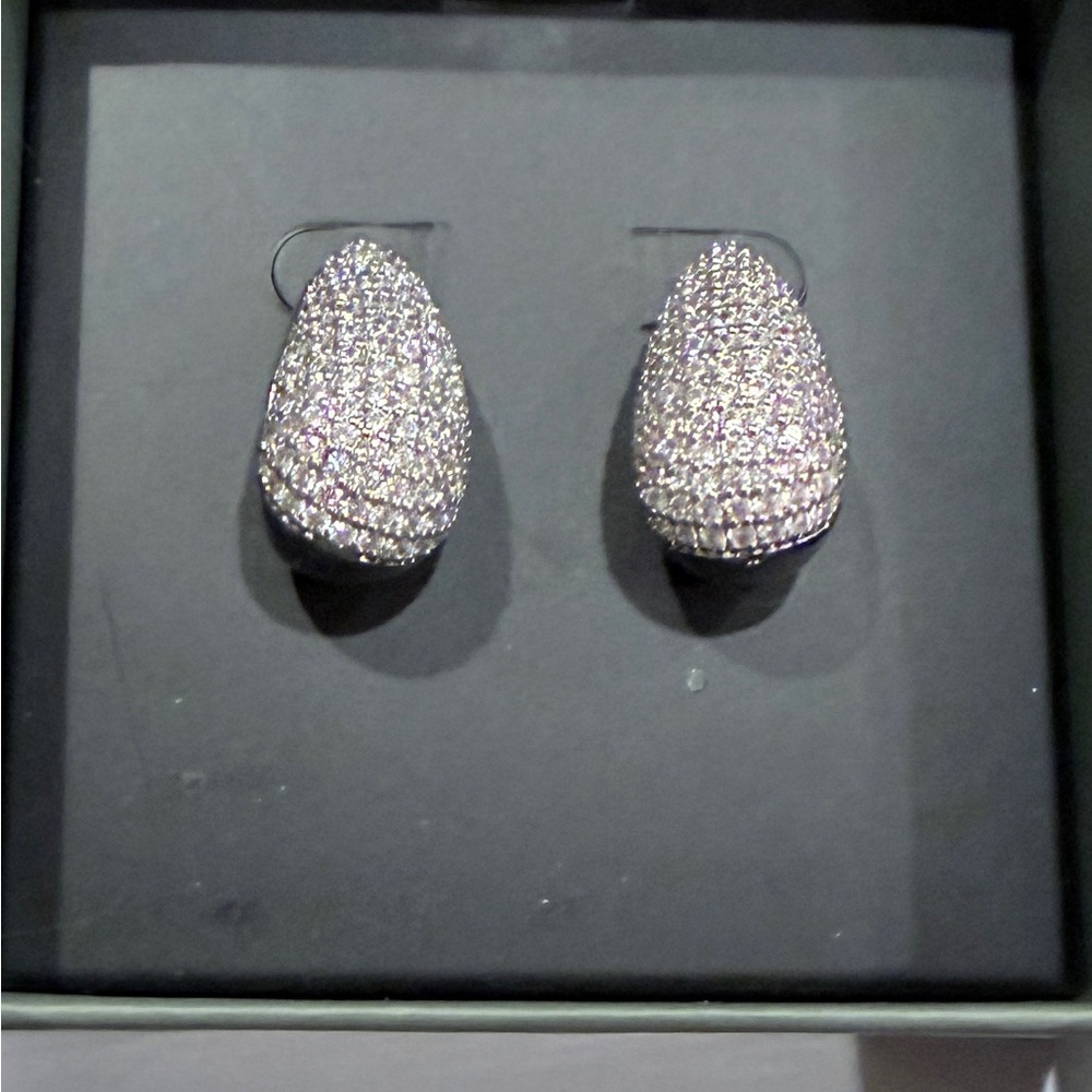 Sparkling Silver Teardrop Earrings